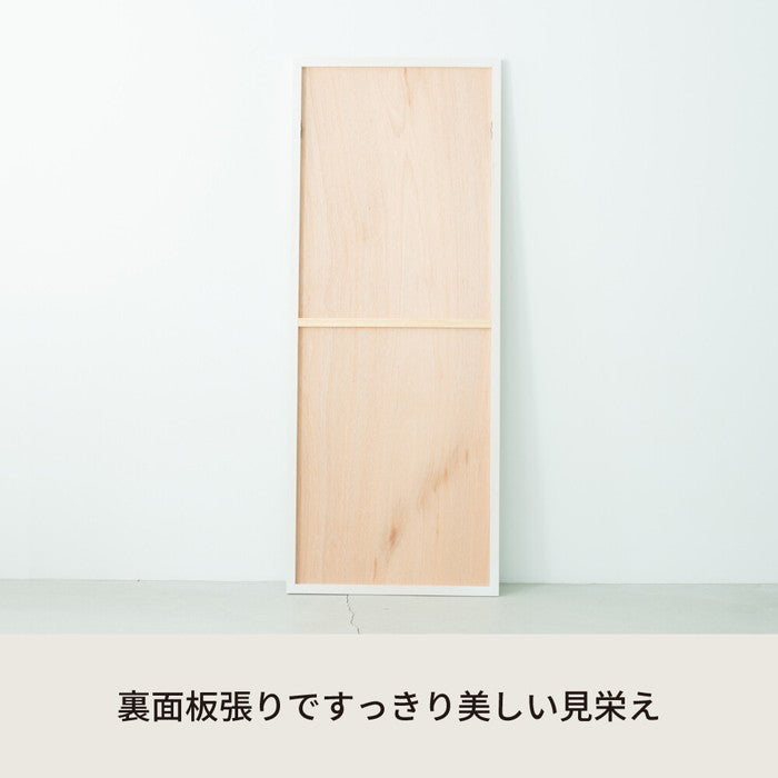細枠 ウォールミラー 幅60cm 天然木 北欧風 日本製 ナチュラル 鏡 全身鏡 姿見 高級感 木製 ワイド 壁掛け nag-nk-8の画像