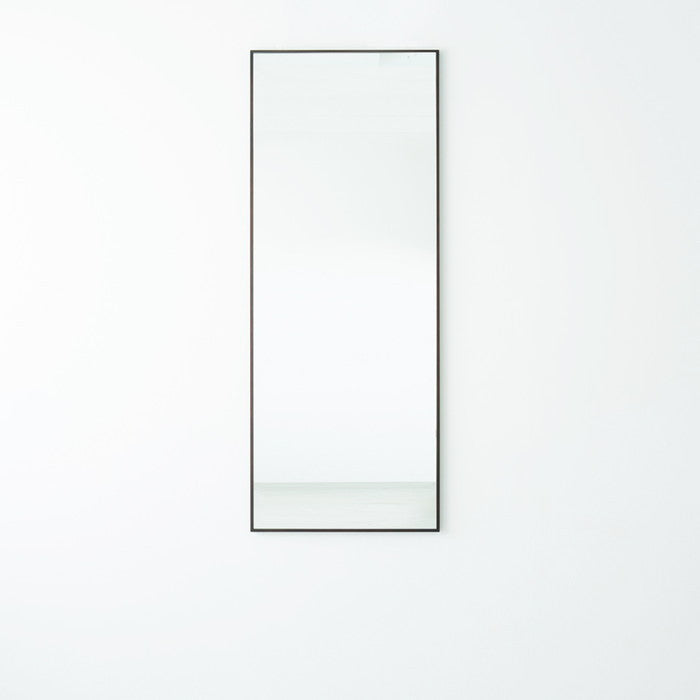 細枠 ウォールミラー 幅60cm 天然木 北欧風 日本製 ナチュラル 鏡 全身鏡 姿見 高級感 木製 ワイド 壁掛け nag-nk-8の画像