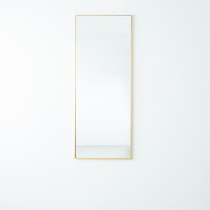 細枠 ウォールミラー 幅60cm 天然木 北欧風 日本製 ナチュラル 鏡 全身鏡 姿見 高級感 木製 ワイド 壁掛け nag-nk-8の画像