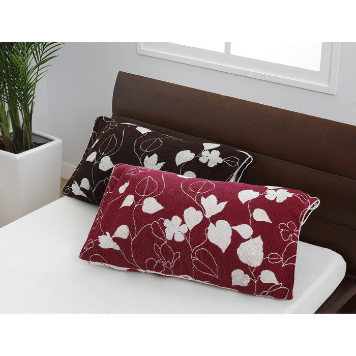 西川 のびのびタオル地 ピローケース 枕カバー 抗菌加工 伸縮タイプ リーフ柄 mee ME03 nis-10264423s1の画像