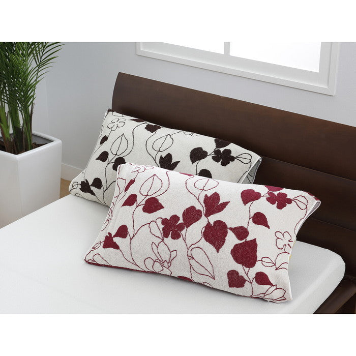 西川 のびのびタオル地 ピローケース 枕カバー 抗菌加工 伸縮タイプ リーフ柄 mee ME03 nis-10264423s1の画像