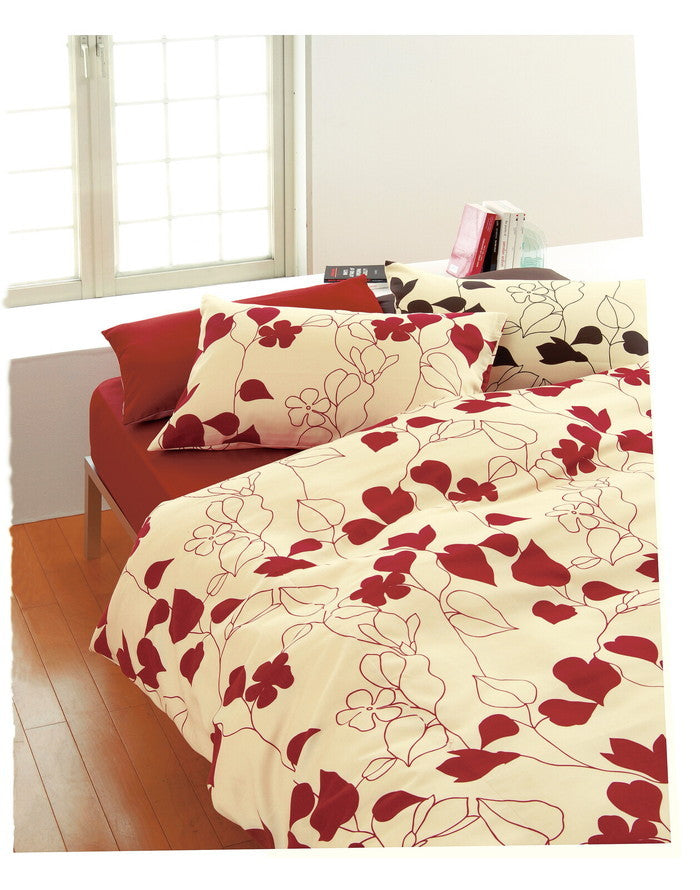 西川 mee 掛けふとんカバー シングル 綿100％ 抗菌 防縮 リーフ柄 ME03 nis-10266787s1の画像