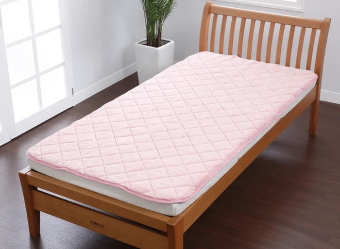 西川 置くらく 敷パッド マイクロボア 置くだけ簡単 滑り止め付 洗える PP-2723 ピンク セミダブル nis-11698747s1の画像