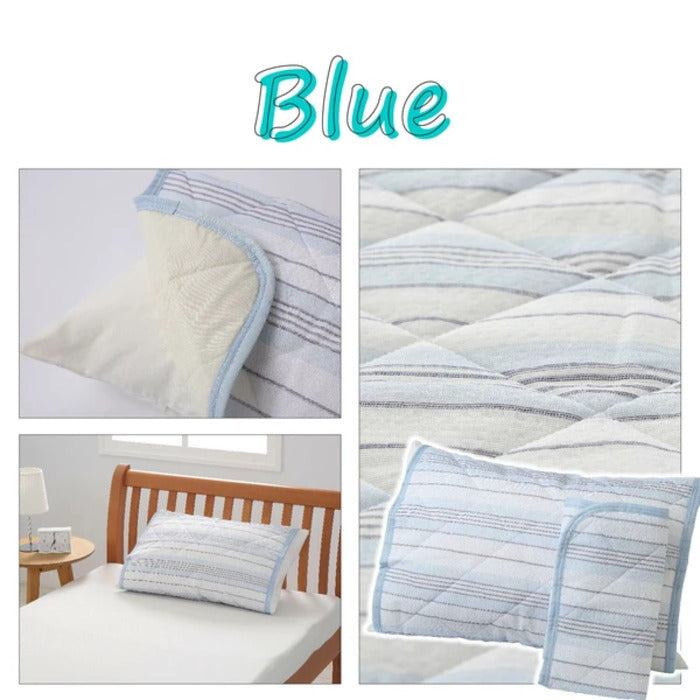 西川 置くらく 枕パッド 同色2枚組 綿しじら 置くだけ簡単 滑り止め付 洗える PC1719 nis-12092315s1の画像