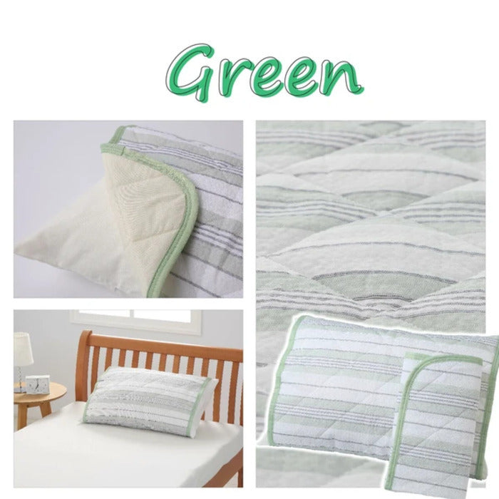 西川 置くらく 枕パッド 同色2枚組 綿しじら 置くだけ簡単 滑り止め付 洗える PC1719 nis-12092315s1の画像