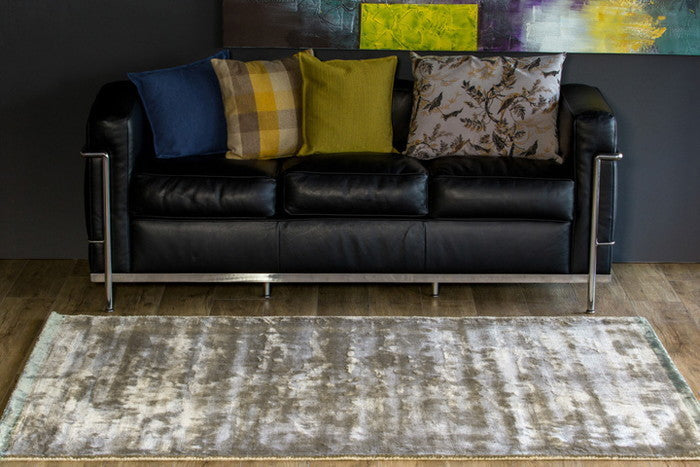 ハンドルーム コットン&ヴィスコース DYNASTY BORDER ベージュ グレー テールターコイズ パープル 140x200cm rgm-r-dynastyborder-200の画像