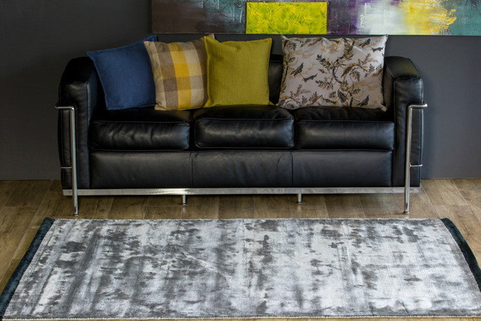 ハンドルーム コットン&ヴィスコース DYNASTY BORDER ベージュ グレー テールターコイズ パープル 140x200cm rgm-r-dynastyborder-200の画像