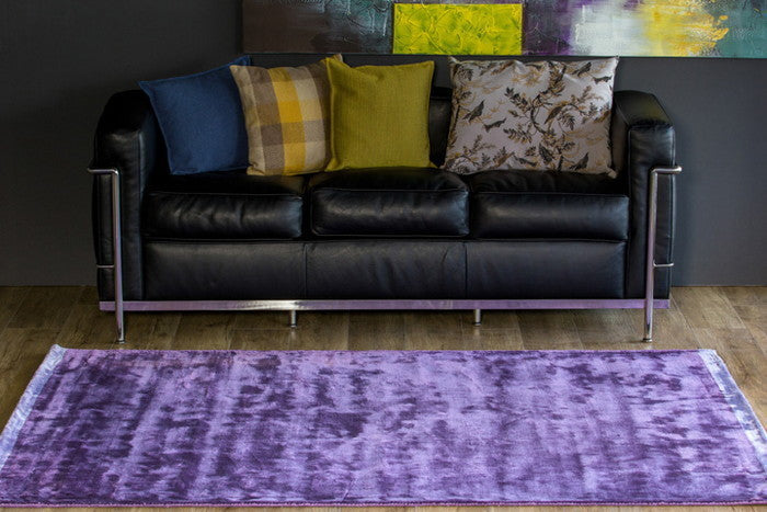 ハンドルーム コットン&ヴィスコース DYNASTY BORDER ベージュ グレー テールターコイズ パープル 140x200cm rgm-r-dynastyborder-200の画像