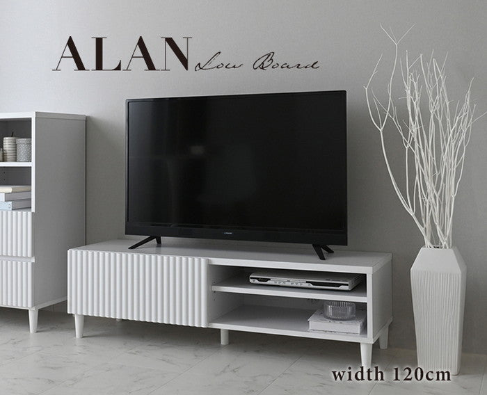ALAN アラン テレビ台 TV台 ローボード 120cm幅 ホワイト W1180×D398×H350mm sat-aln35-120lの画像