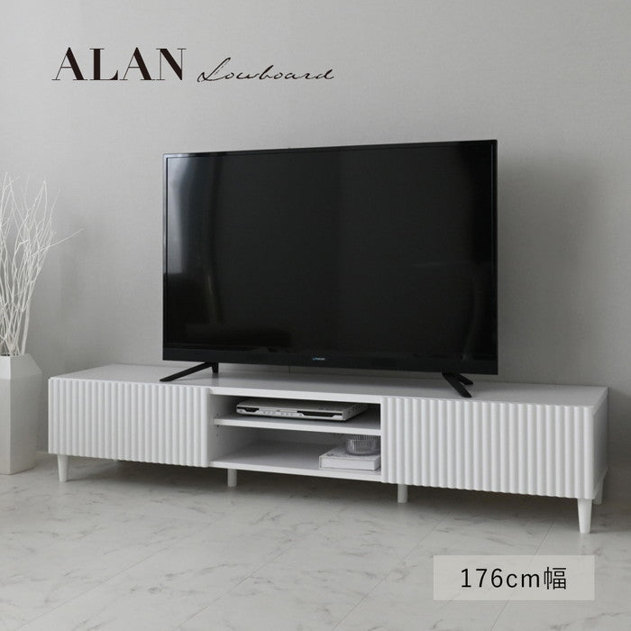ALAN アラン テレビ台 TV台 ローボード 180cm幅 ホワイト W1760×D398×H350mm sat-aln35-180lの画像