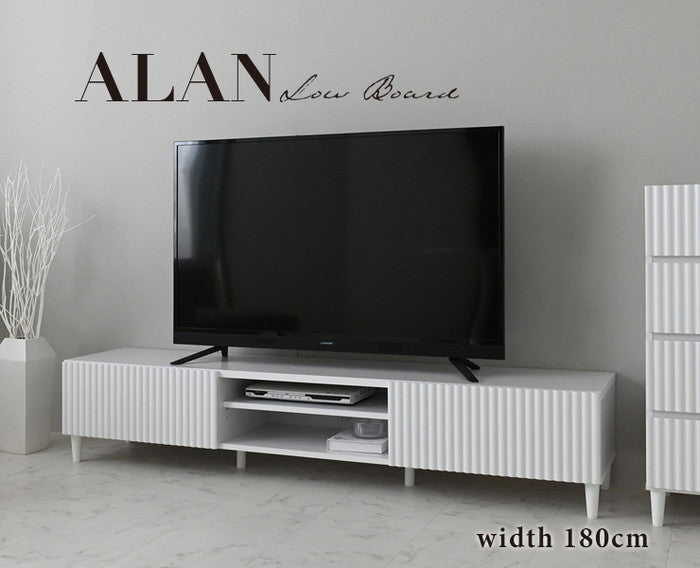 ALAN アラン テレビ台 TV台 ローボード 180cm幅 ホワイト W1760×D398×H350mm sat-aln35-180lの画像