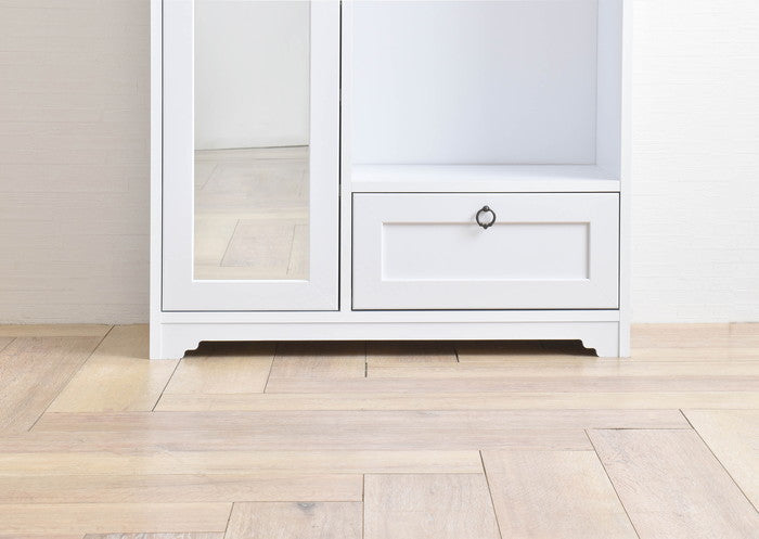 ANRI アンリ ハンガーラック ミラー付き・80cm幅 ホワイト W800×D400×H1500mm sat-an150-80hの画像