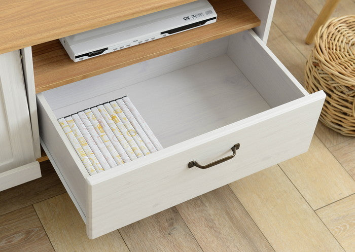 BILY バイリー テレビ台 ローボード 100cm幅 ホワイト×ナチュラル W1000×D400×H480mm sat-by48-100lの画像