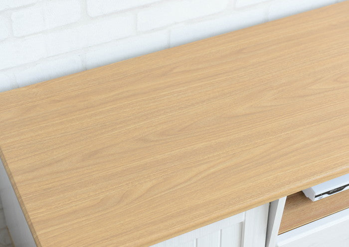 BILY バイリー テレビ台 ローボード 100cm幅 ホワイト×ナチュラル W1000×D400×H480mm sat-by48-100lの画像