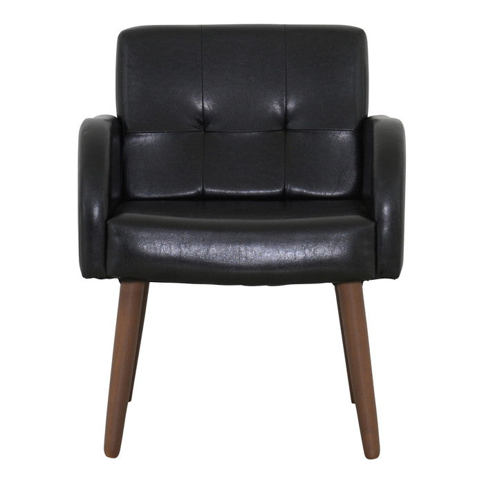 DELICE デリース ダイニングチェアー 56cm幅 座面：ブラック／ 脚：ブラウン W560×D600×H730mm sat-dl7260の画像