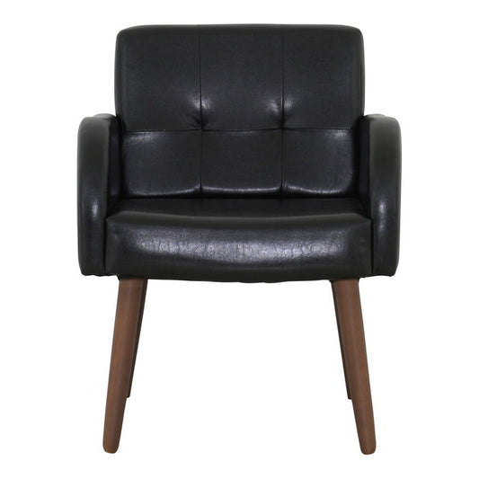 DELICE デリース ダイニングチェアー 56cm幅 座面：ブラック／ 脚：ブラウン W560×D600×H730mm sat-dl7260の画像