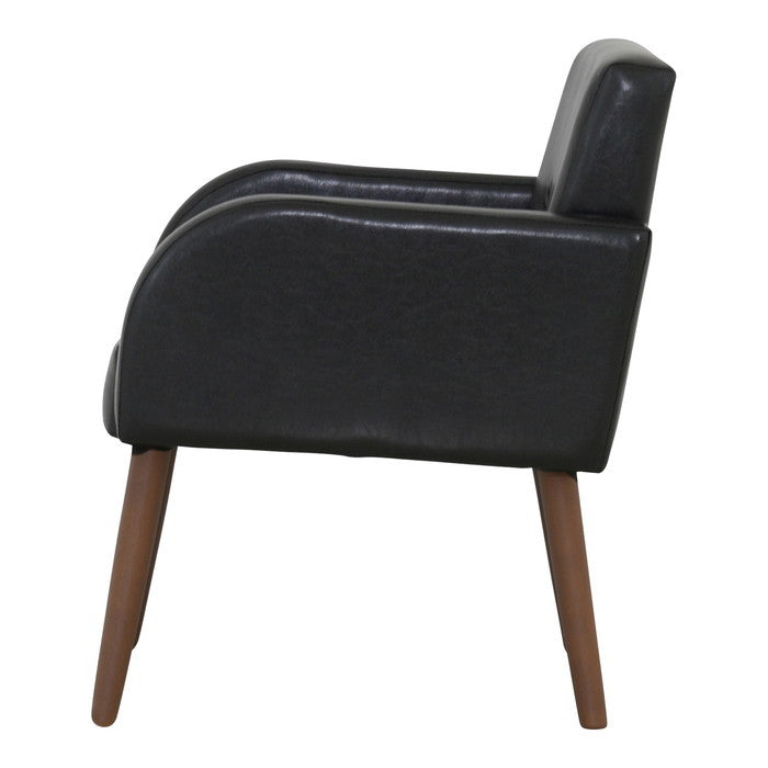 DELICE デリース ダイニングチェアー 56cm幅 座面：ブラック／ 脚：ブラウン W560×D600×H730mm sat-dl7260の画像