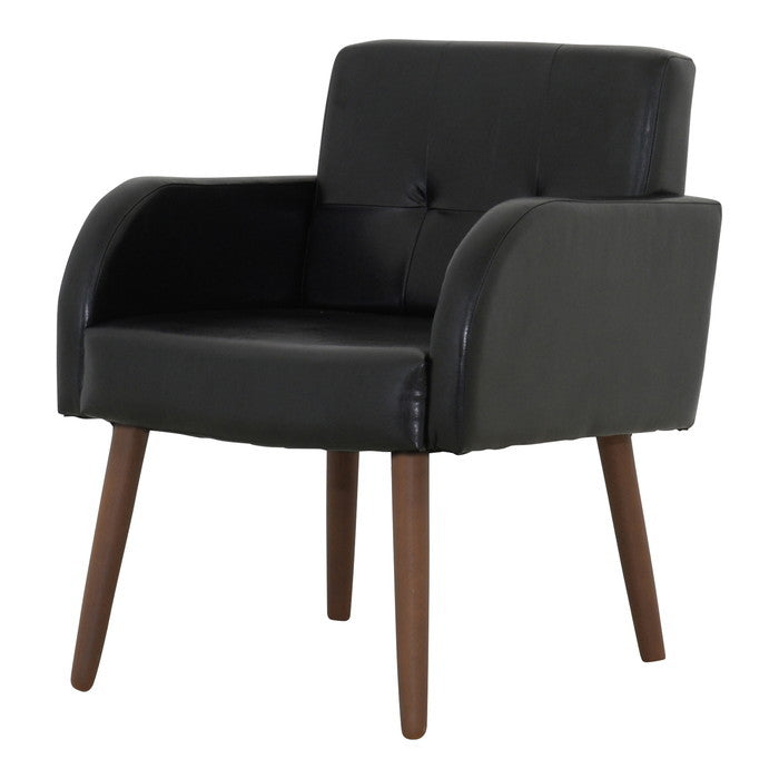 DELICE デリース ダイニングチェアー 56cm幅 座面：ブラック／ 脚：ブラウン W560×D600×H730mm sat-dl7260の画像