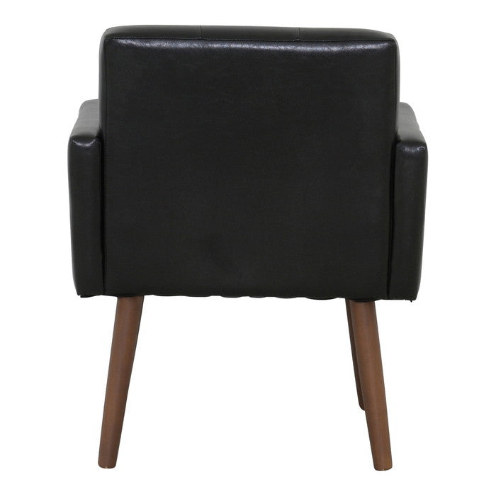 DELICE デリース ダイニングチェアー 56cm幅 座面：ブラック／ 脚：ブラウン W560×D600×H730mm sat-dl7260の画像