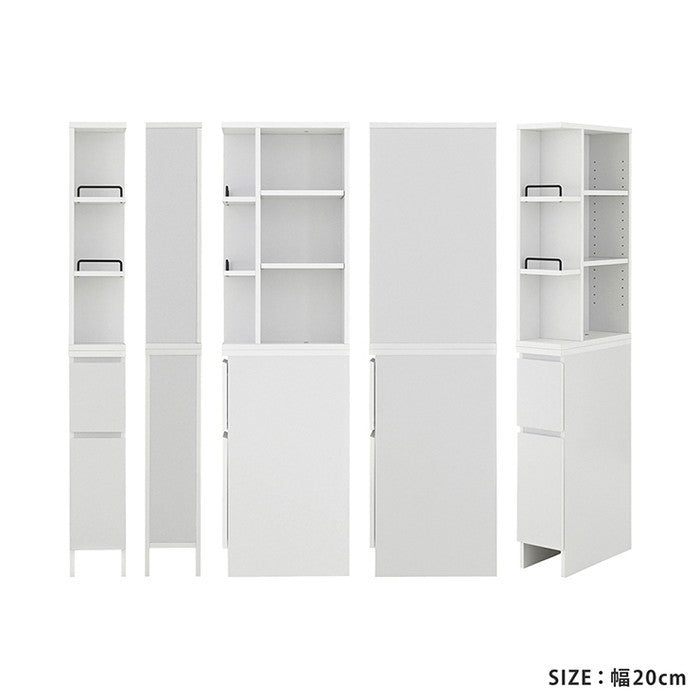 DOLLY ドリー 隙間収納ラック 幅20cm 完成品 ホワイト W200×D450×H1600mm sat-dok160-20ssの画像