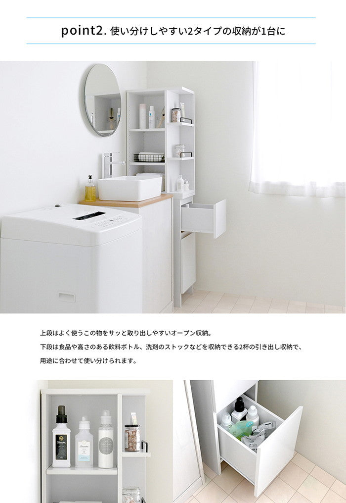 DOLLY ドリー 隙間収納ラック 幅30cm 完成品 ホワイト W300×D450×H1600mm sat-dok160-30ssの画像