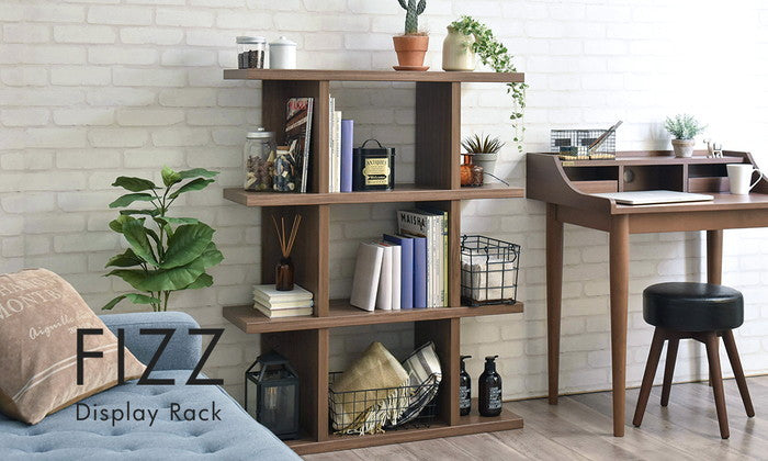 Fizz フィズ シェルフ ミドルタイプ90cm幅 グレーナチュラル ブラウン W900×D307×H1132.5mm sat-fz120-90の画像