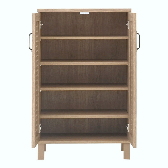 GENKA ジェンカ シューズ＆ストッカー 60cm幅 ホワイト ブラウン グレーナチュラル W580×D350×H935mm sat-gk95-60の画像