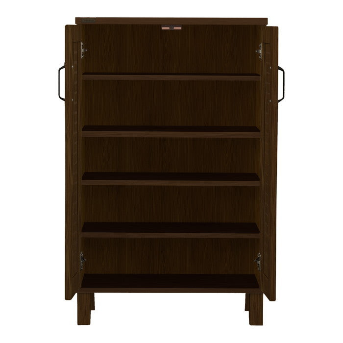 GENKA ジェンカ シューズ＆ストッカー 60cm幅 ホワイト ブラウン グレーナチュラル W580×D350×H935mm sat-gk95-60の画像