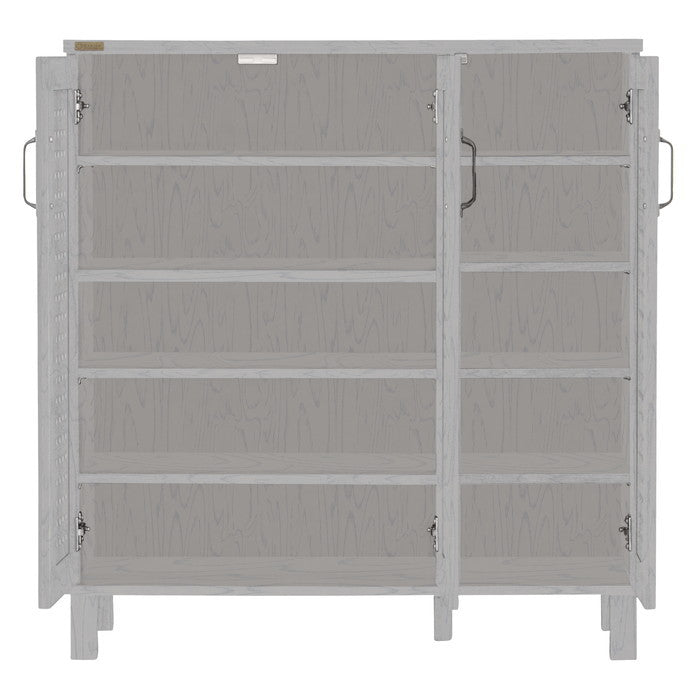 GENKA ジェンカ シューズ＆ストッカー 90cm幅 ホワイト ブラウン グレーナチュラル W869×D350×H935mmg sat-gk95-90の画像