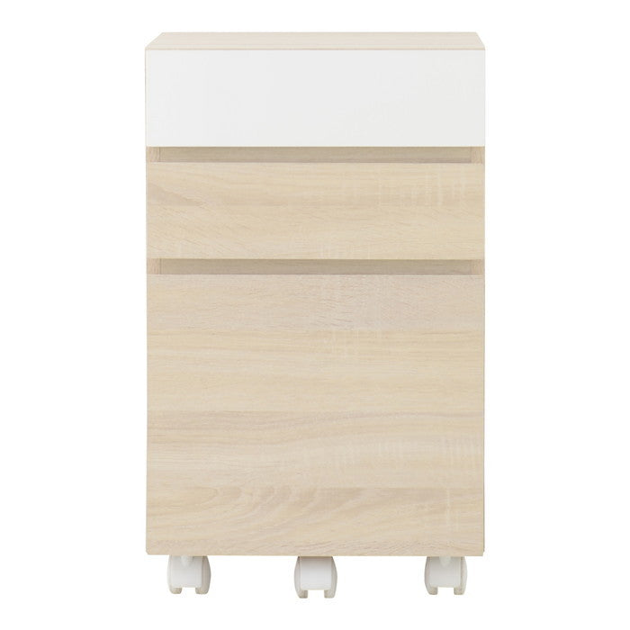 HELM ヘルム サイドチェスト 引出しタイプ オークナチュラル ホワイト W400×D450×H655mm sat-hm65-40hの画像