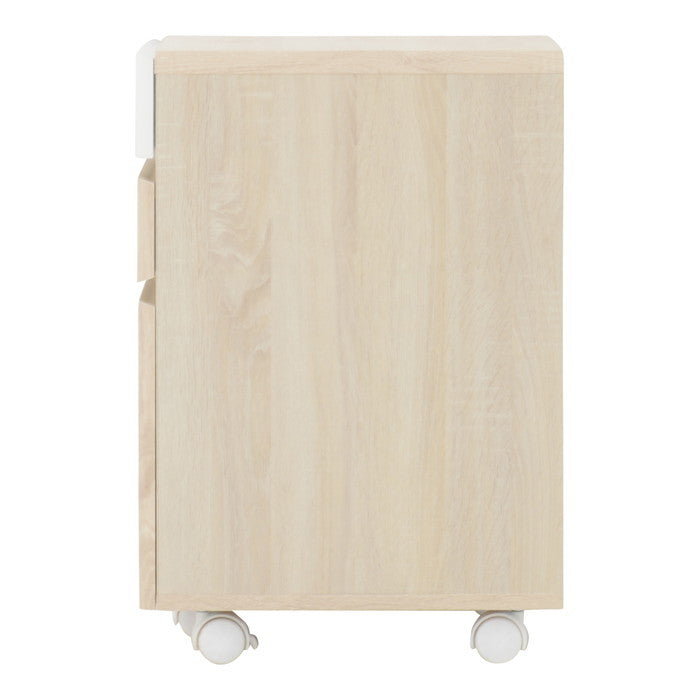 HELM ヘルム サイドチェスト 引出しタイプ オークナチュラル ホワイト W400×D450×H655mm sat-hm65-40hの画像