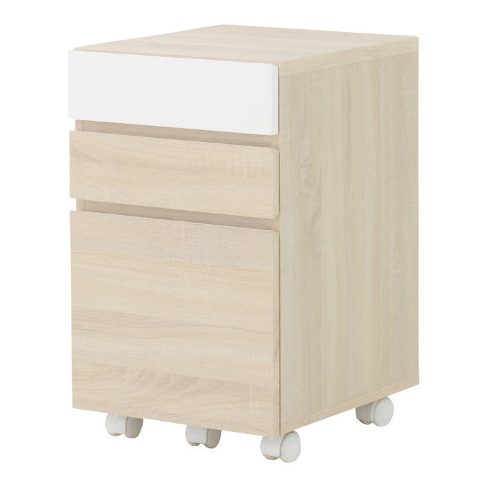 HELM ヘルム サイドチェスト 引出しタイプ オークナチュラル ホワイト W400×D450×H655mm sat-hm65-40hの画像