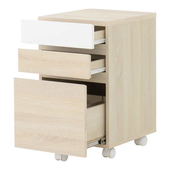 HELM ヘルム サイドチェスト 引出しタイプ オークナチュラル ホワイト W400×D450×H655mm sat-hm65-40hの画像