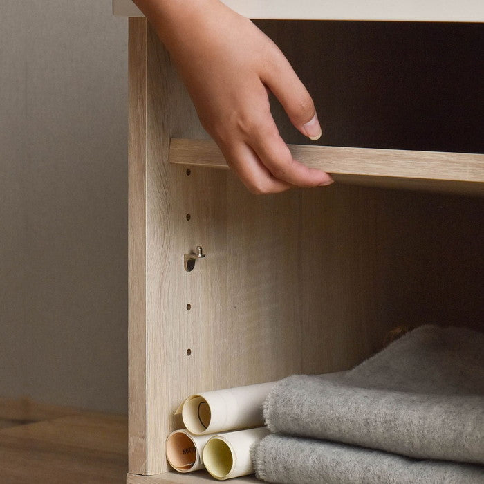 HELM ヘルム サイドチェスト オープンタイプ ブラウン ホワイト W350×D550×H538mm sat-hmk50-35srの画像