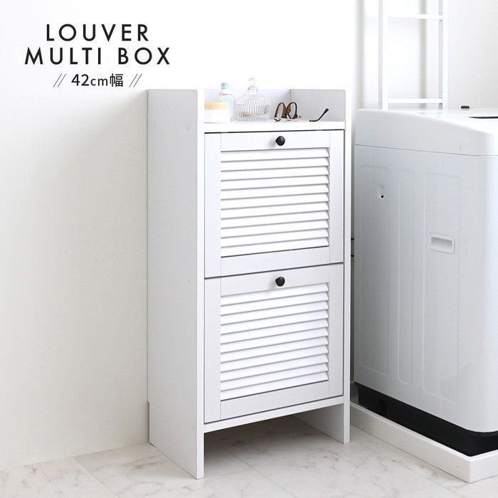 ルーバーマルチボックス 幅42cm ホワイト W420×D280×H886mm sat-ht90-40の画像