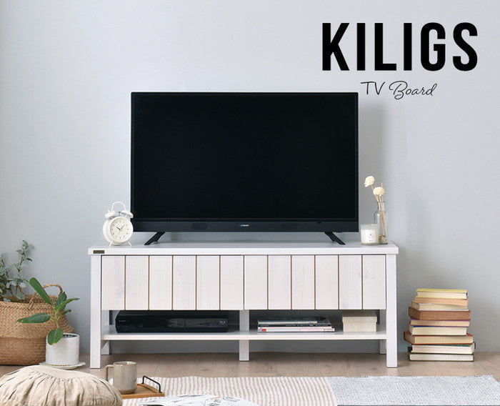 KILIGS キリグス テレビボード118cm幅 ホワイト W1181×D410×H450mm sat-kl45-120lの画像