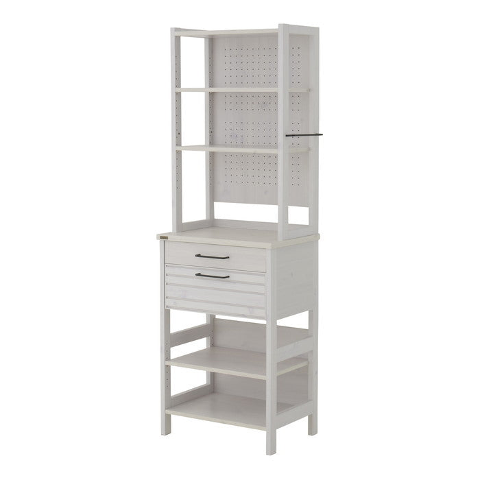 LAFIKA ラフィカ キッチンラック ハイタイプ・60cm幅 ホワイト オークナチュラル ナチュラル グレーナチュラル W600×D400×H1800mm sat-lf180-60hcの画像