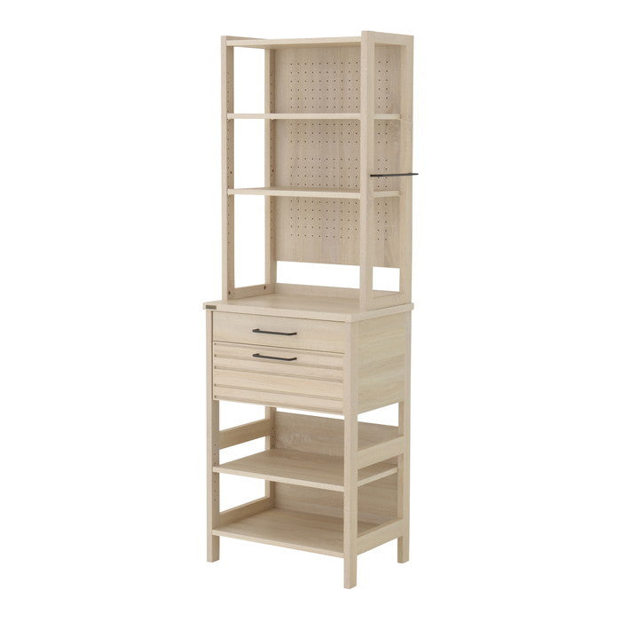 LAFIKA ラフィカ キッチンラック ハイタイプ・60cm幅 ホワイト オークナチュラル ナチュラル グレーナチュラル W600×D400×H1800mm sat-lf180-60hcの画像