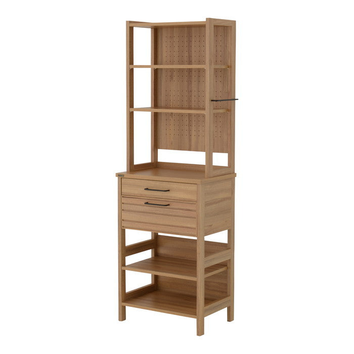 LAFIKA ラフィカ キッチンラック ハイタイプ・60cm幅 ホワイト オークナチュラル ナチュラル グレーナチュラル W600×D400×H1800mm sat-lf180-60hcの画像