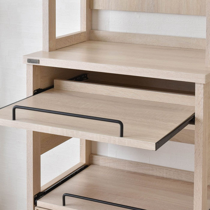 LAFIKA ラフィカ レンジボード レンジ台 レンジラック ハイタイプ・60cm幅 ホワイト オークナチュラル グレーナチュラル W600×D400×H1800mm sat-lf180-60lcの画像