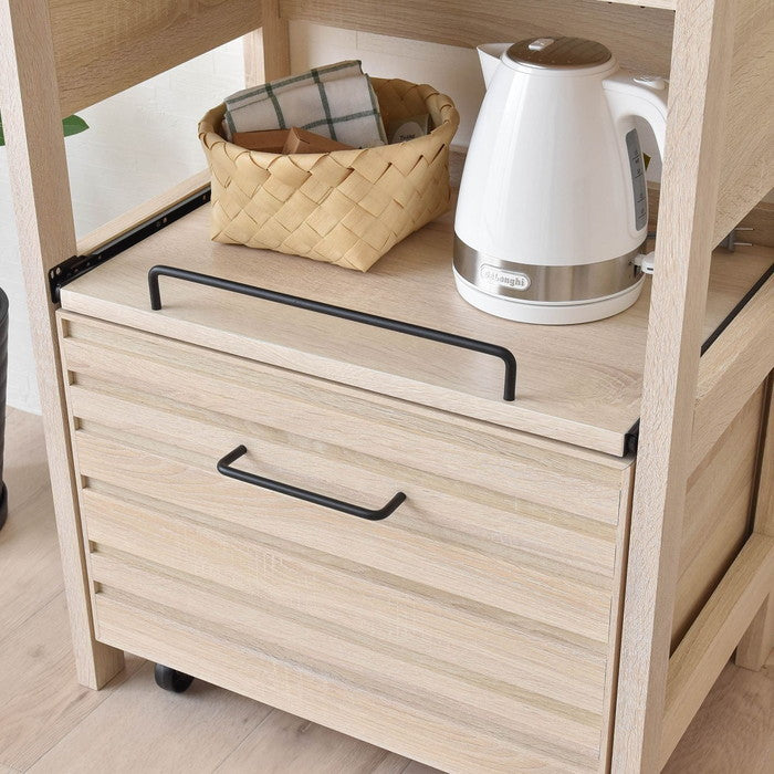 LAFIKA ラフィカ レンジボード レンジ台 レンジラック ハイタイプ・60cm幅 ホワイト オークナチュラル グレーナチュラル W600×D400×H1800mm sat-lf180-60lcの画像