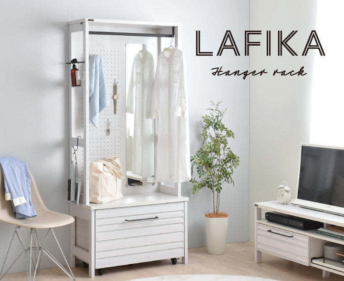 LAFIKA ラフィカ ハンガーラック オークナチュラル W800×D400×H1809mm sat-lf180-80hの画像