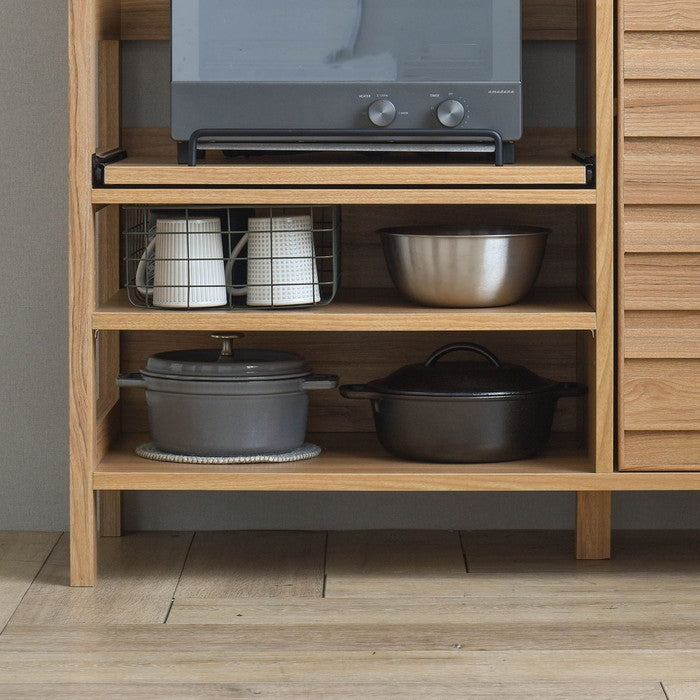 LAFIKA ラフィカ レンジボード レンジ台 レンジラック ロータイプ・85.4cm幅 ホワイト オークナチュラル グレーナチュラル W854×D400×H900mm sat-lf90-90lの画像