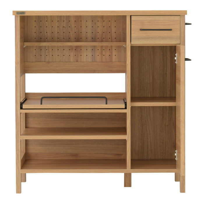 LAFIKA ラフィカ レンジボード レンジ台 レンジラック ロータイプ・85.4cm幅 ホワイト オークナチュラル グレーナチュラル W854×D400×H900mm sat-lf90-90lの画像