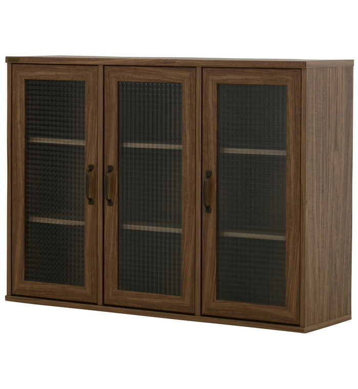 NEFLAS ネフラス ガラスキャビネット 120cm幅 ホワイト W1114.5×D300×H800mm sat-nf80-120gの画像