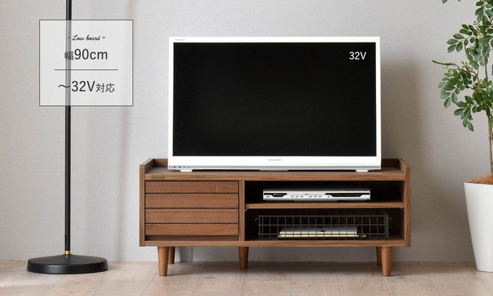 TWICE トワイス テレビ台 TV台 ローボード テレビボード 90cm幅 ホワイト W900×D398×H372mm sat-tw37-90lの画像