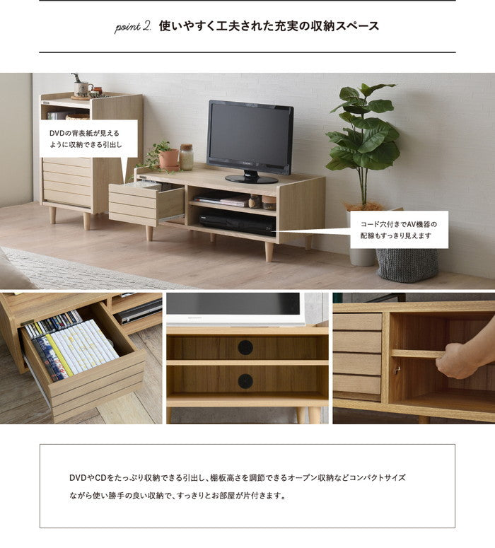 TWICE トワイス テレビ台 TV台 ローボード テレビボード 90cm幅 ホワイト W900×D398×H372mm sat-tw37-90lの画像