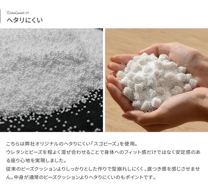 ビーズクッション POTE-CHI a811-potechi-m スカイブルー グレー ネイビー イエロー ピンク ベージュ グリーン sg-10269の画像