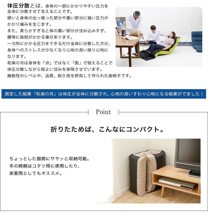 和楽の月 座椅子 LIGHT 42段リクライニング a972 sg-10333の画像