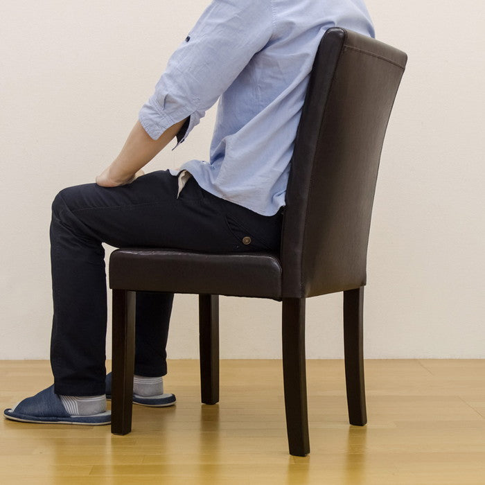 PU ダイニング チェア 2脚入り BK/BR/IV ブラック ブラウン アイボリー sk-aw02の画像